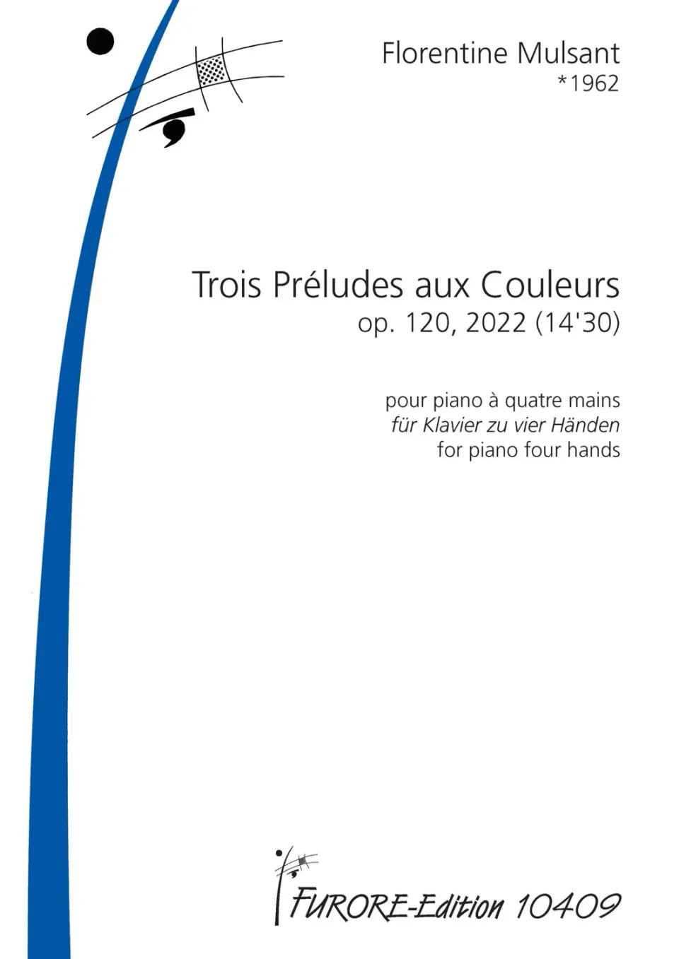 Furore Edition Trois Préludes aux Couleurs Klaviernoten 4-händig