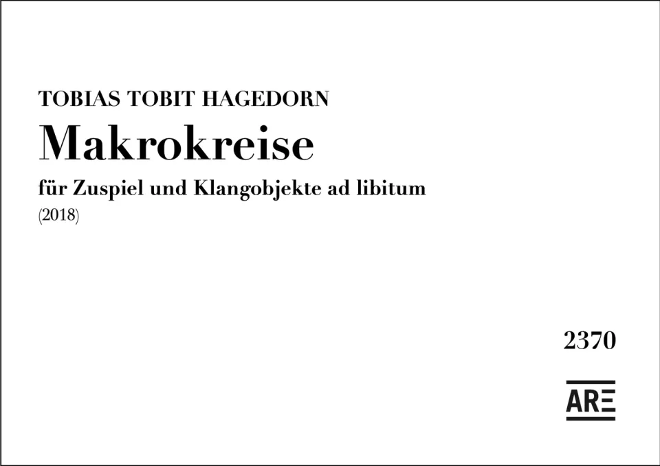 Are Musik Verlag Makrokreise Zuspiel Partitur