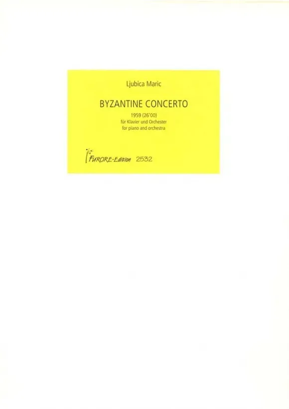 Furore Edition Byzantine Concerto Partitur Klavier Orchester