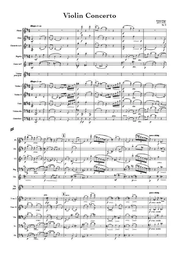 Artaria AEGC10 Elgar Violinkonzert h-Moll Noten
