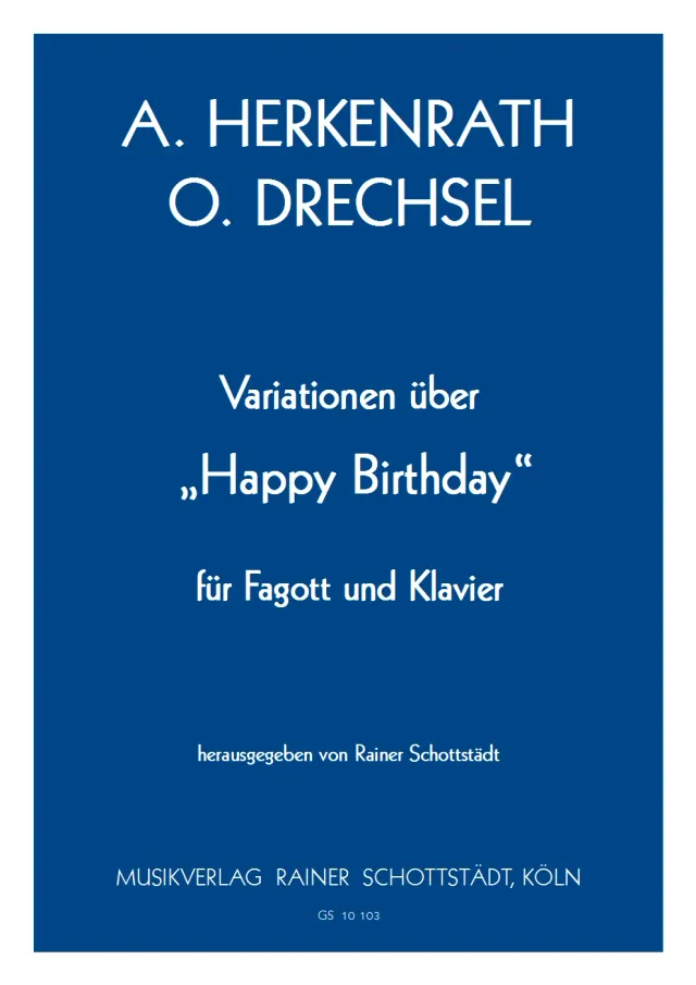 Musikverlag Rainer Schottstädt Happy-Birthday-Variationen Noten Fagott Klavier
