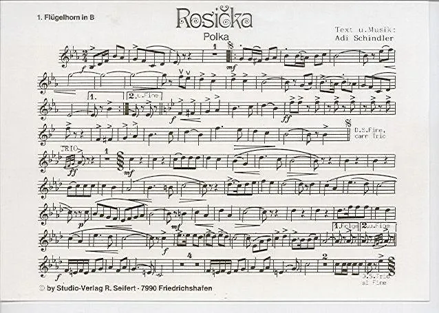 Studio-Verlag Rudi Seifert Rosicka Polka Noten B-Ware böhmisch