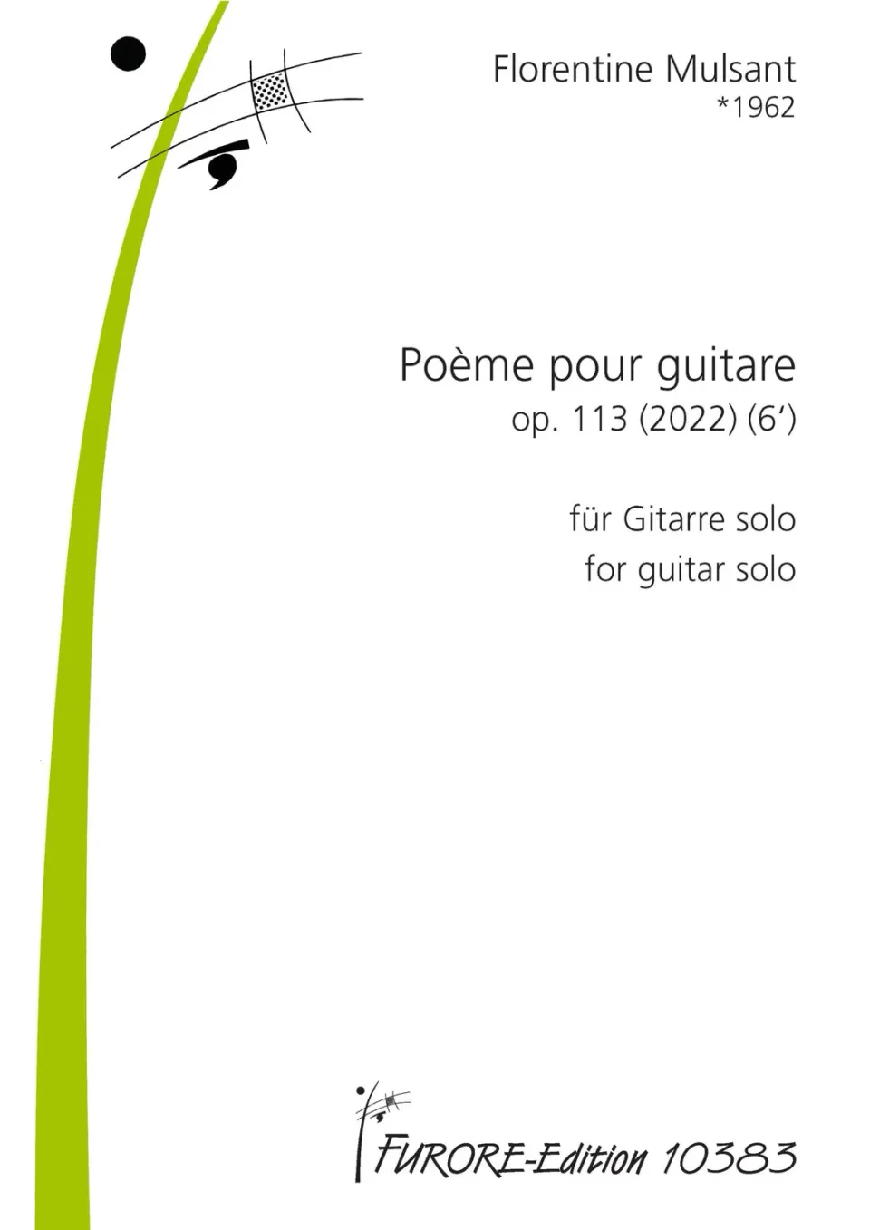 Furore Edition Poème pour guitare (Gedicht für Gitarre) op. 113 Gitarrenstück