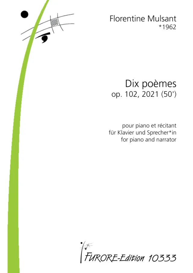 Furore Edition Dix poèmes op. 102 für Klavier und Sprecher