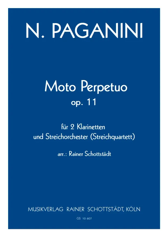 Musikverlag Rainer Schottstädt Moto Perpetuo op. 11 Noten Klarinette Streicher