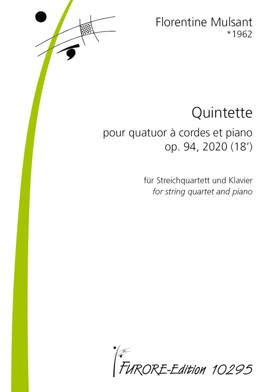 Furore Edition Quintette op. 94 Klavierquintett Noten