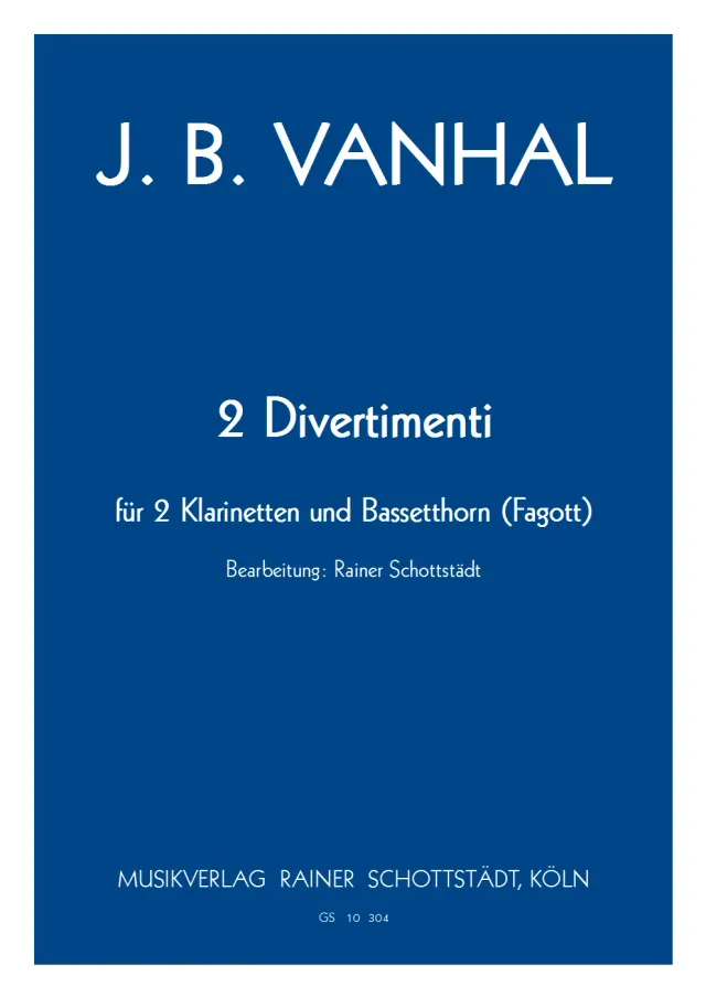 Musikverlag Rainer Schottstädt 2 Divertimenti B-dur C-dur Noten Bläser