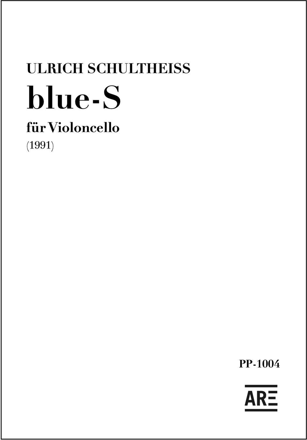 Are Musik Verlag Schultheiss blue-S Noten Solo Streicher