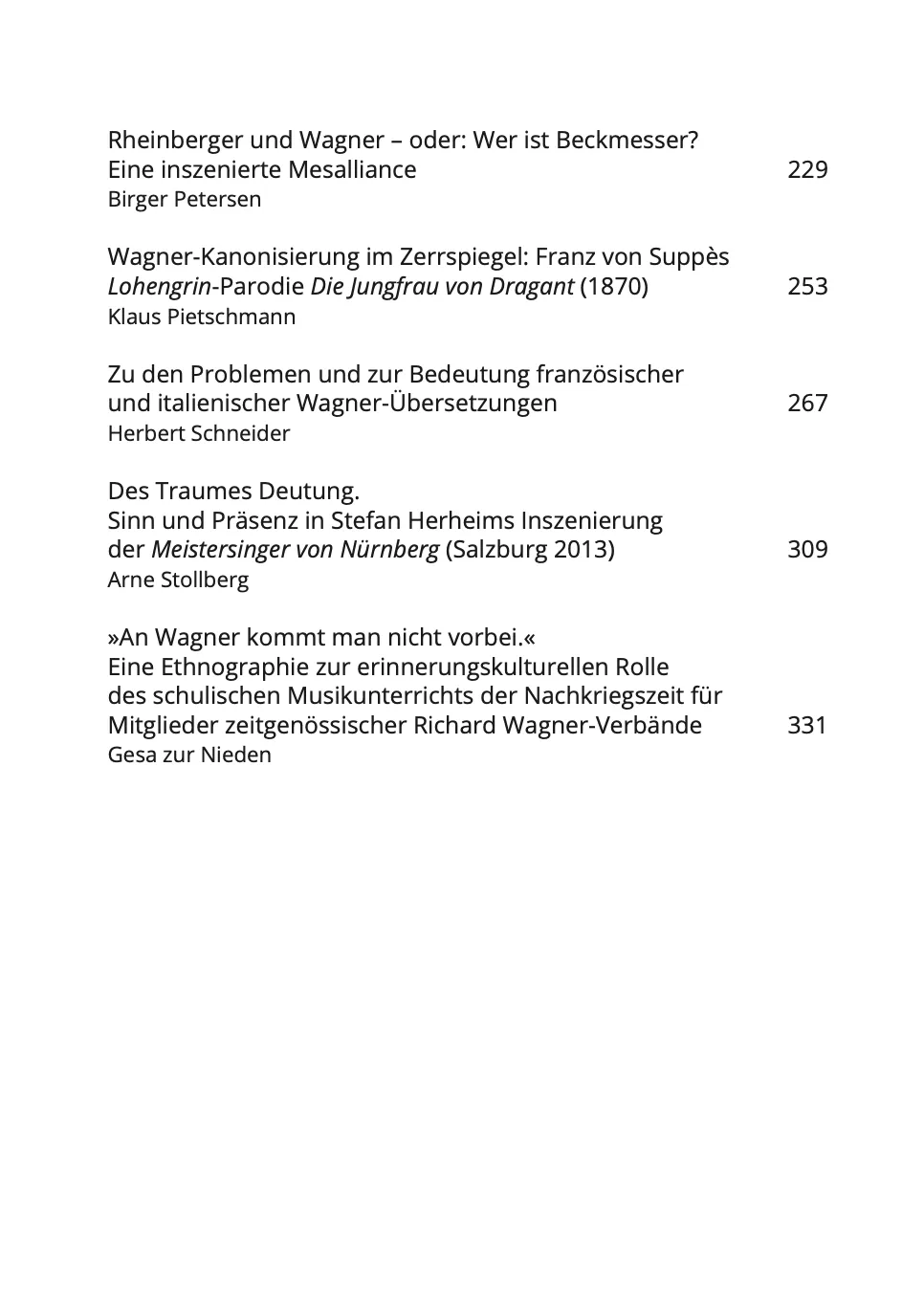 Are Musik Verlag Wagner-Perspektiven Buch Rezeptionsband