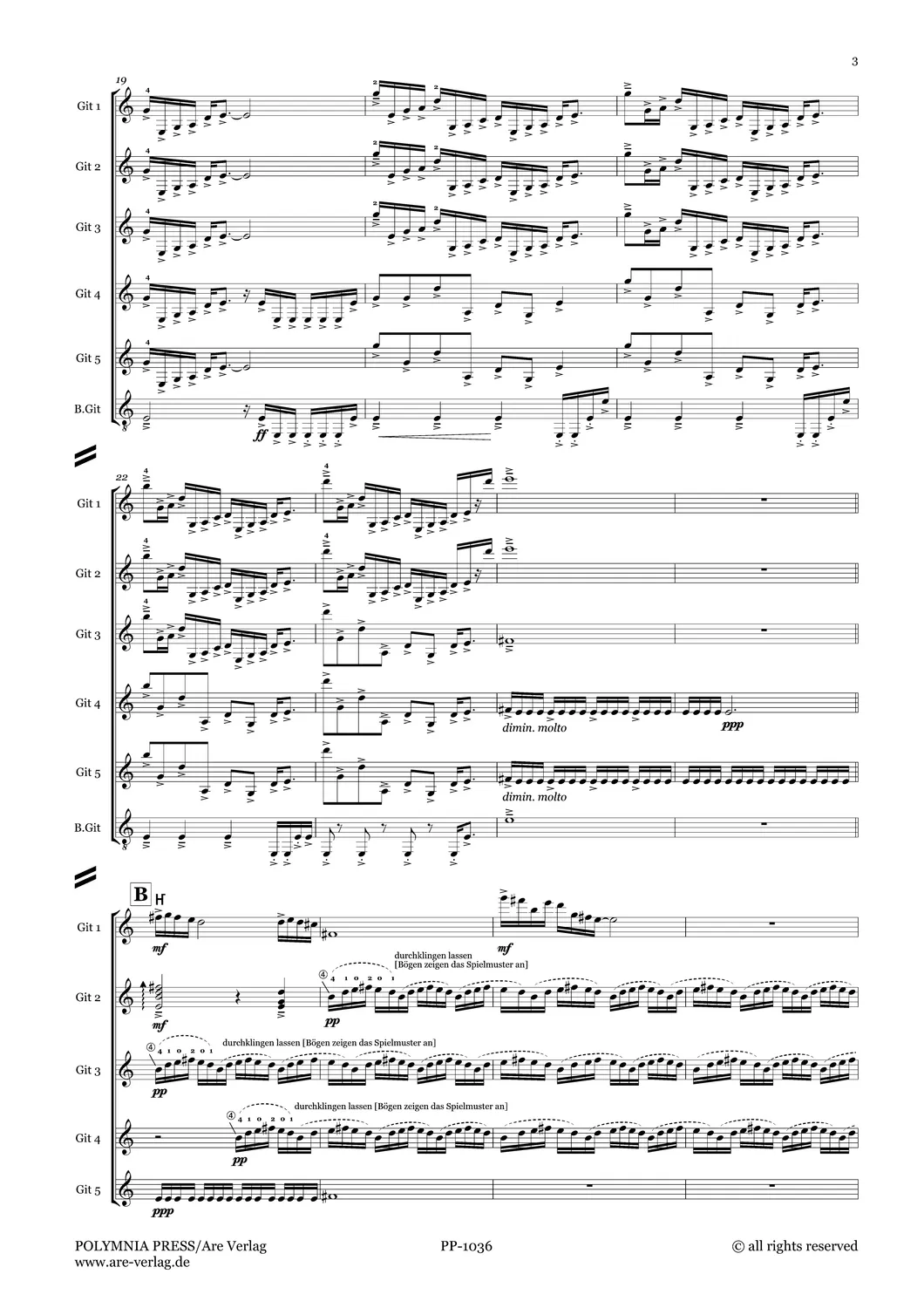 Are Musik Verlag Tan!Go Noten Gitarrenorchester Partitur Stimmen