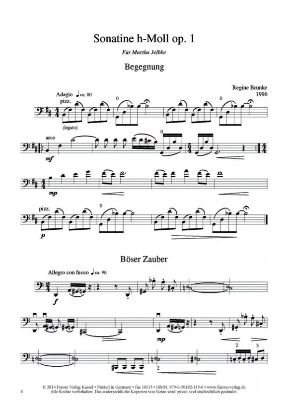 Furore Edition Literatur- und Märchenkompositionen Vol. 2 für Violoncello solo