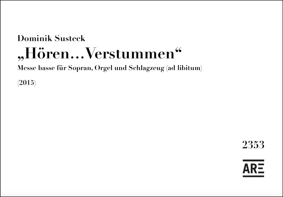 Are Musik Verlag Hören Verstummen Messe Susteck