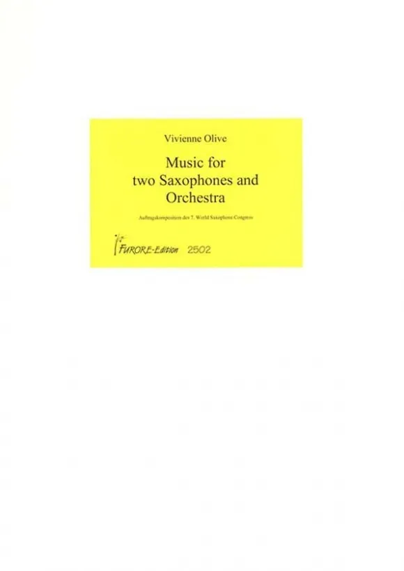Furore Edition Music for two Saxophones Orchestra Mietmaterial