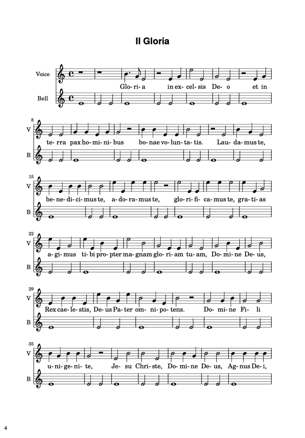 Are Musik Verlag Andric Missa Simplex Chornoten mit Glocke