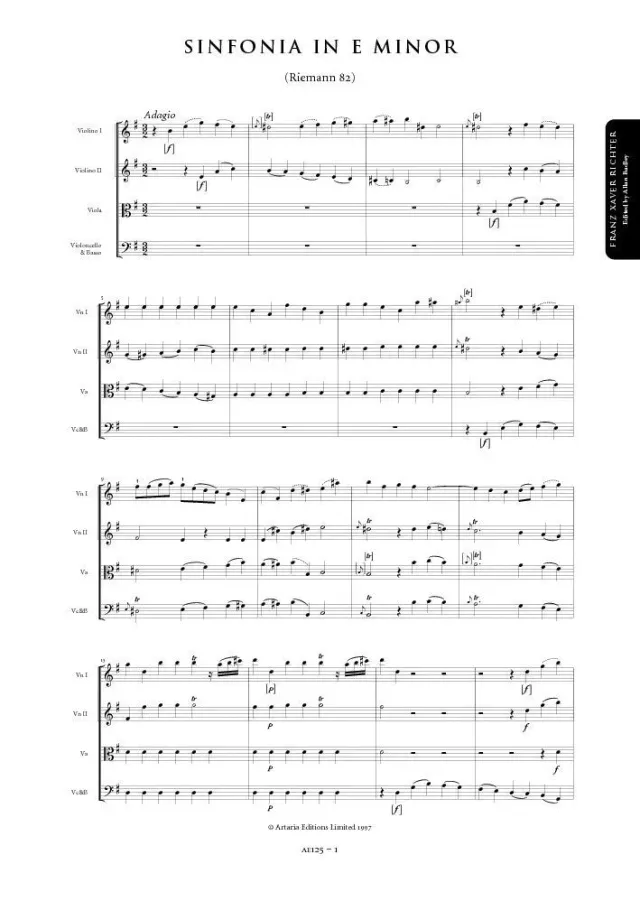 Artaria Richter Sinfonie Nr.82 e-Moll Orchesterpartitur