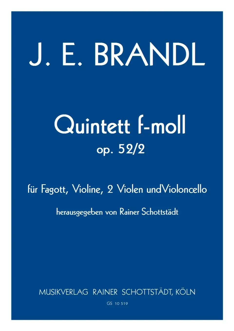Musikverlag Rainer Schottstädt Quintett f-moll op.52/2 Noten