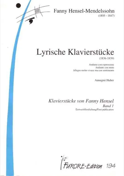 Furore Edition Klavierstücke von F. Hensel Lyrical Piano Pieces Partitur