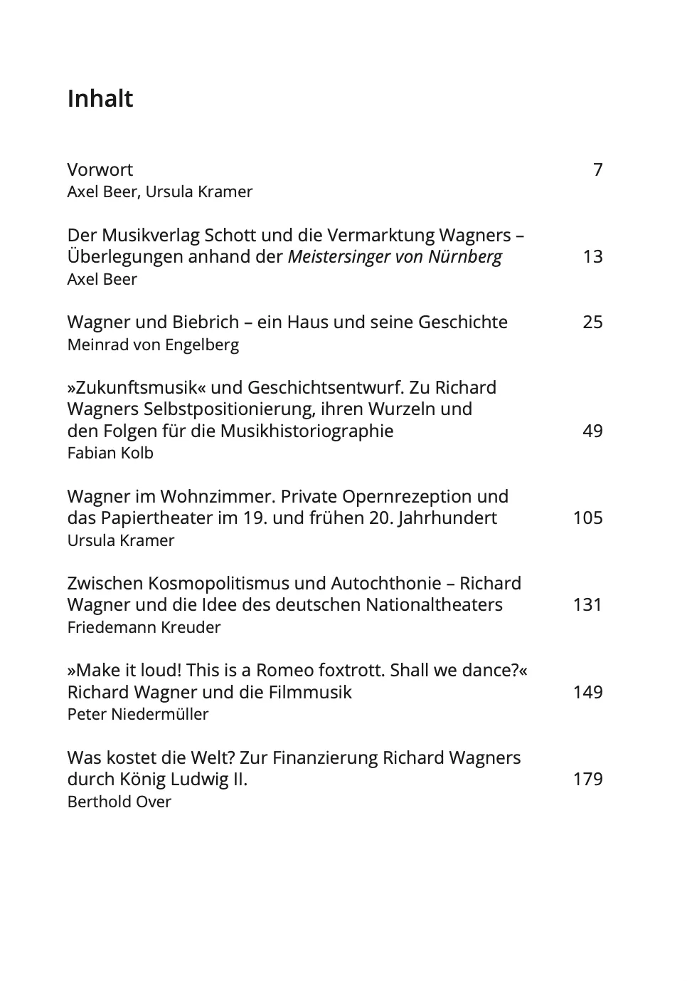 Are Musik Verlag Wagner-Perspektiven Buch Rezeptionsband