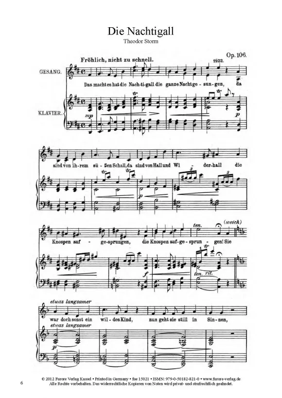 Furore Edition Malönchen Sopran Klavier Noten 16 Lieder