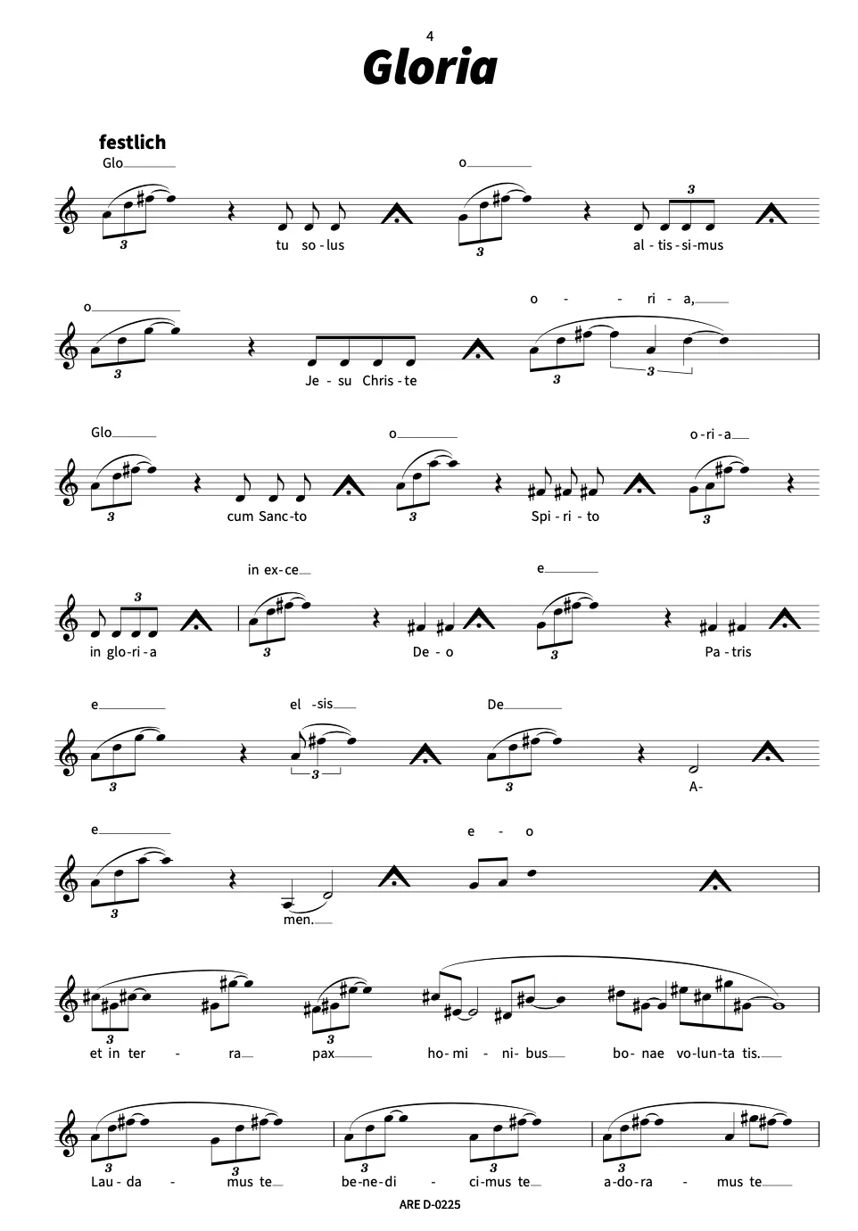 Are Musik Verlag Schultheis Missa simplex Noten Stimme solo