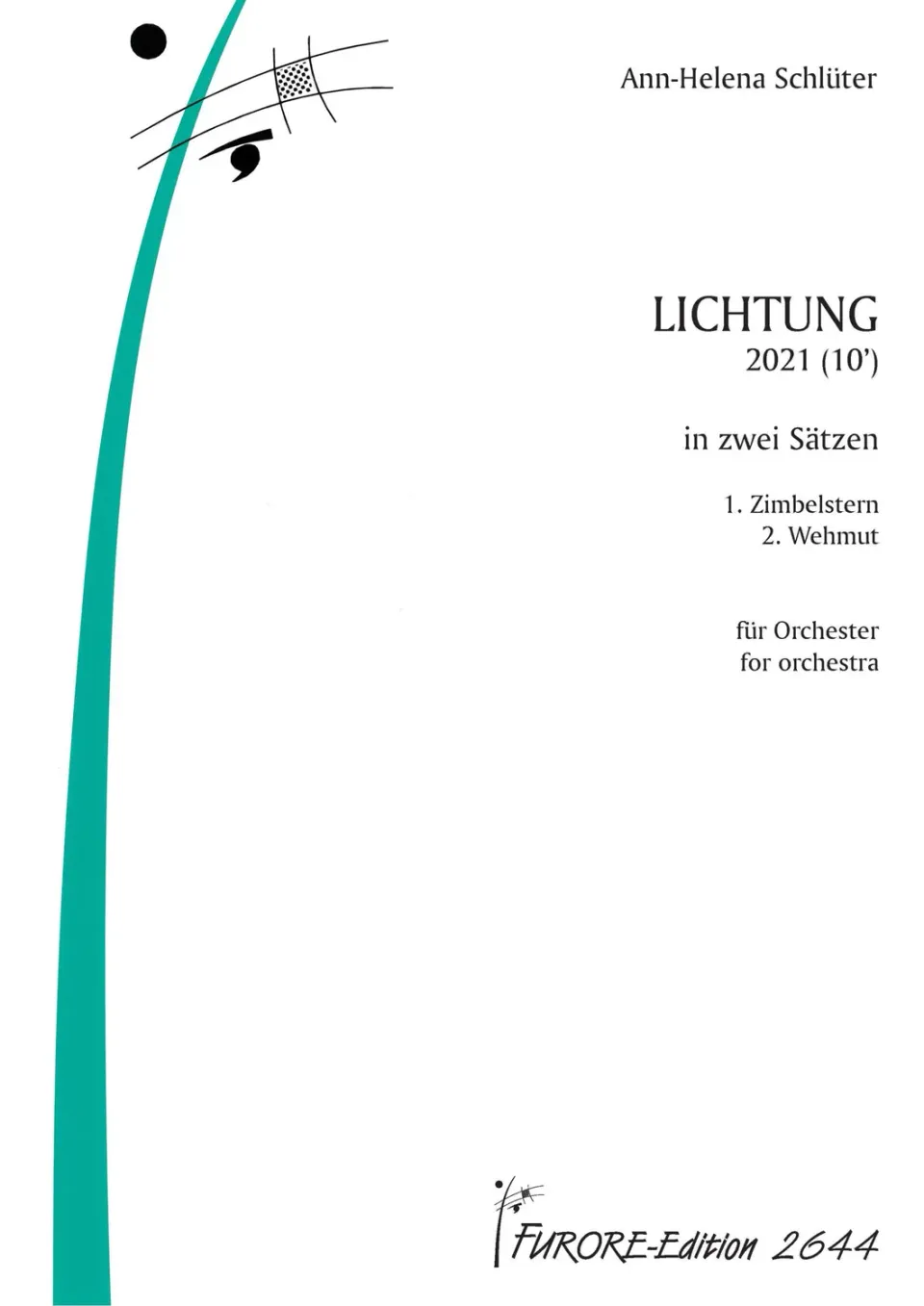 Furore Edition Lichtung Orchesterpartitur 2021