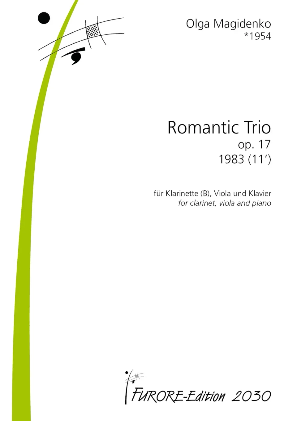 Furore Edition Romantic Trio op. 17 Noten Klarinette Viola