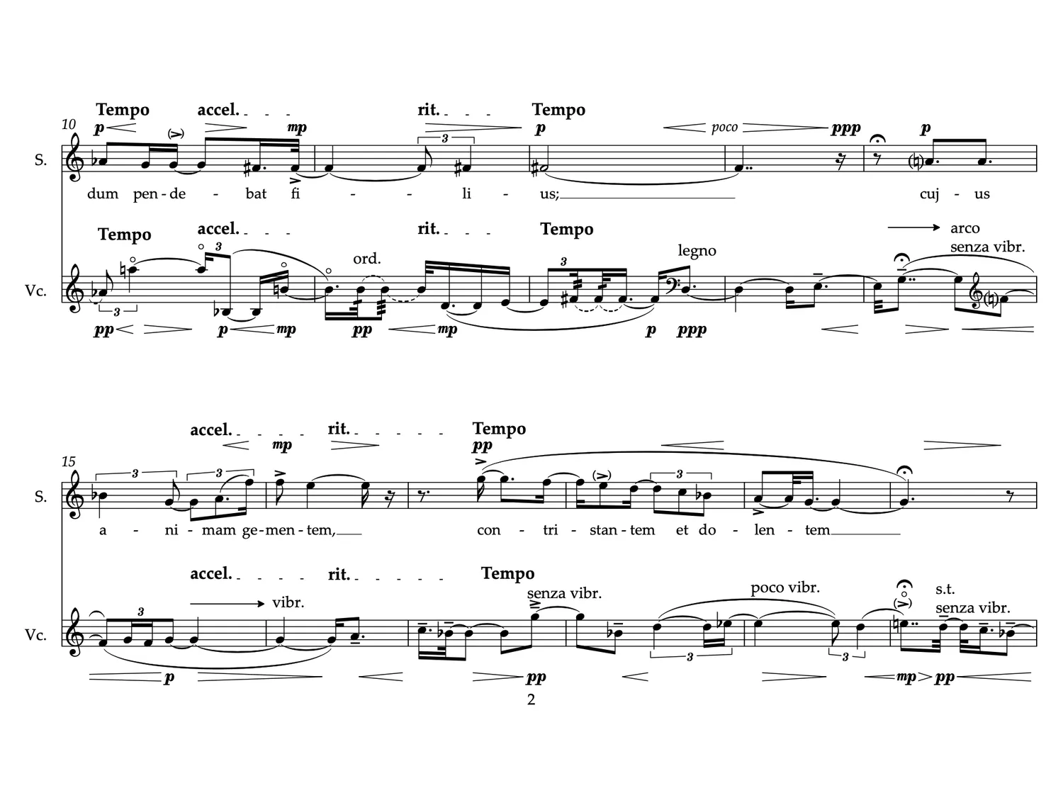Are Musik Verlag Stabat mater Noten Sopran Violoncello 2016