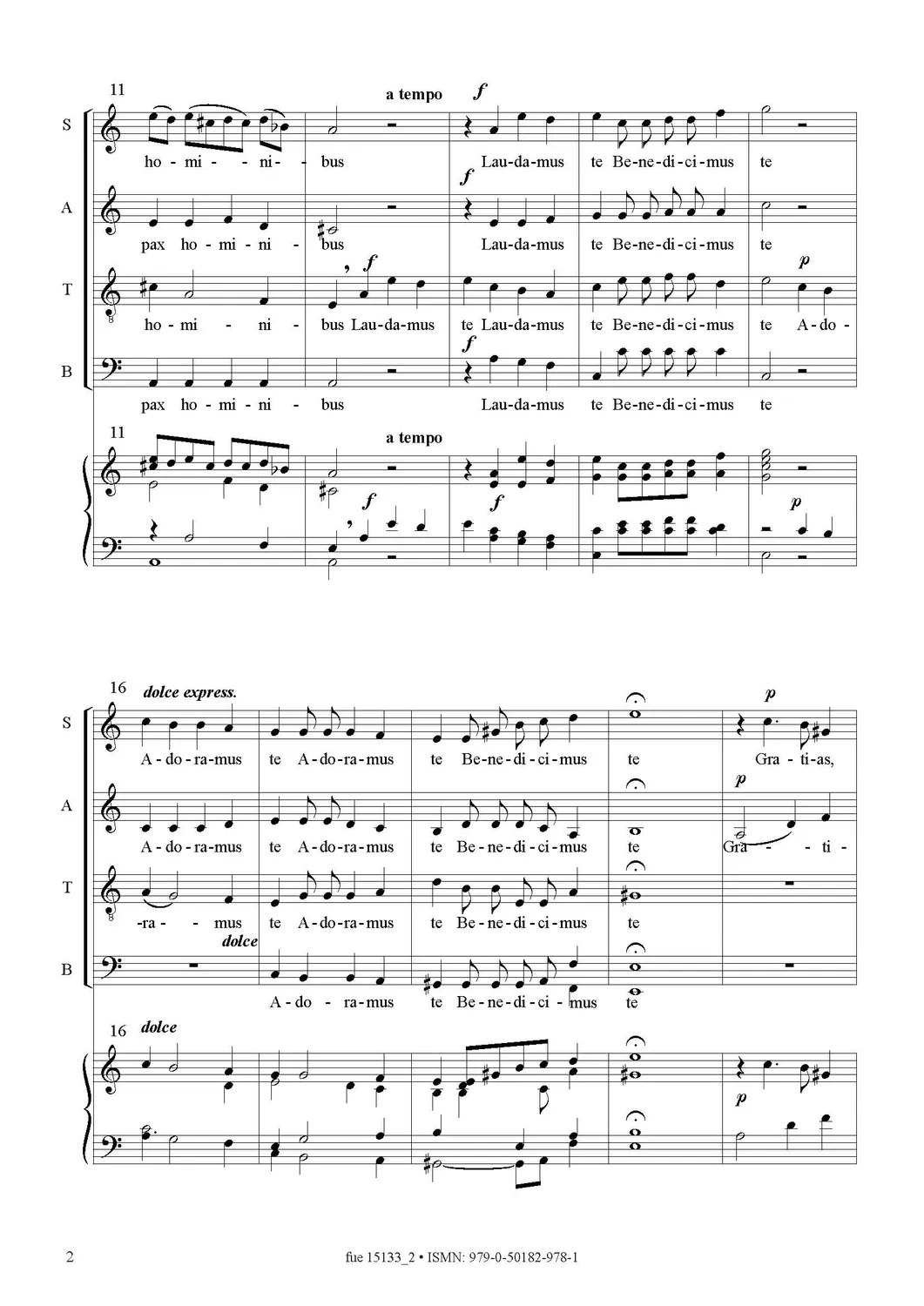 Furore Edition Gloria Noten 4-st. gemischter Chor