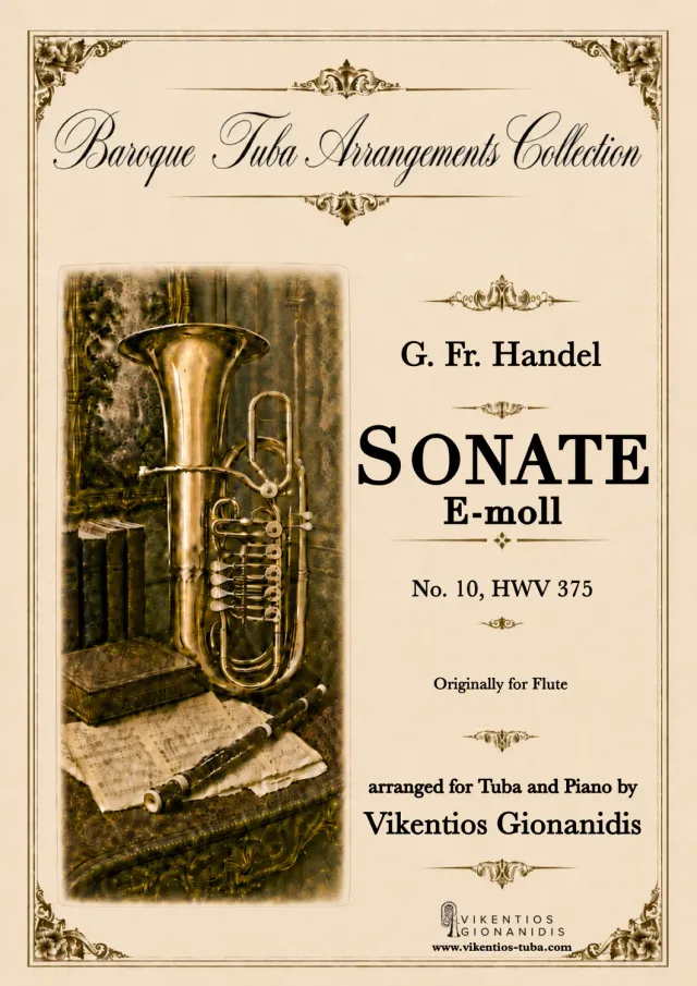 Vikentios Gionanidis Sonate E minor No.10 HWV 375 Noten für Tuba und Klavier