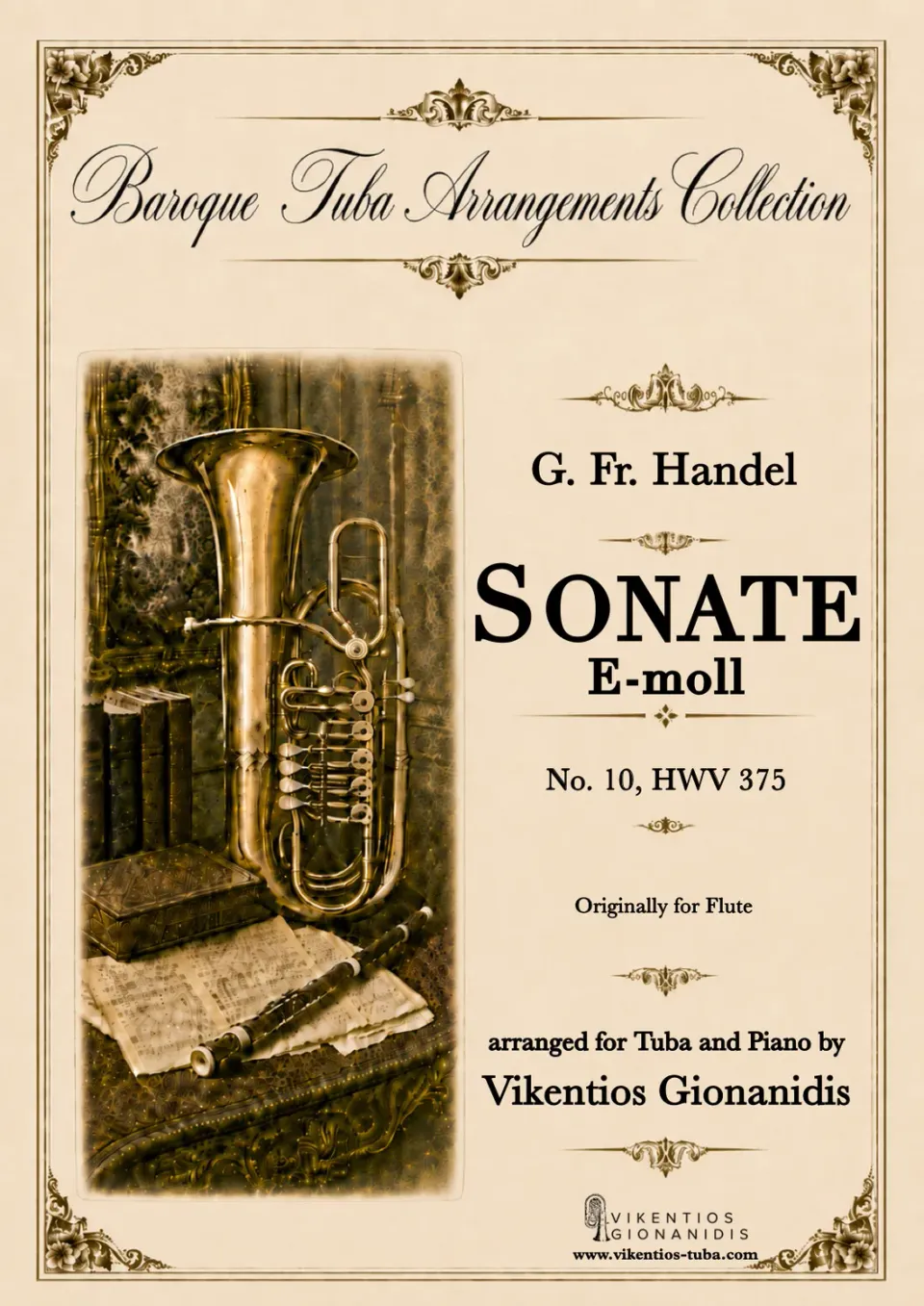 Vikentios Gionanidis Sonate E minor No.10 HWV 375 Noten für Tuba und Klavier