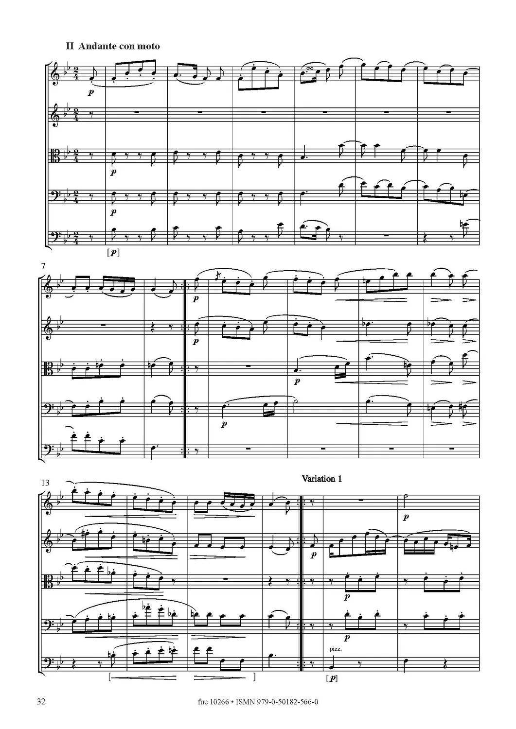 Furore Edition Quintett in E flat major Streichquintett Es-Dur