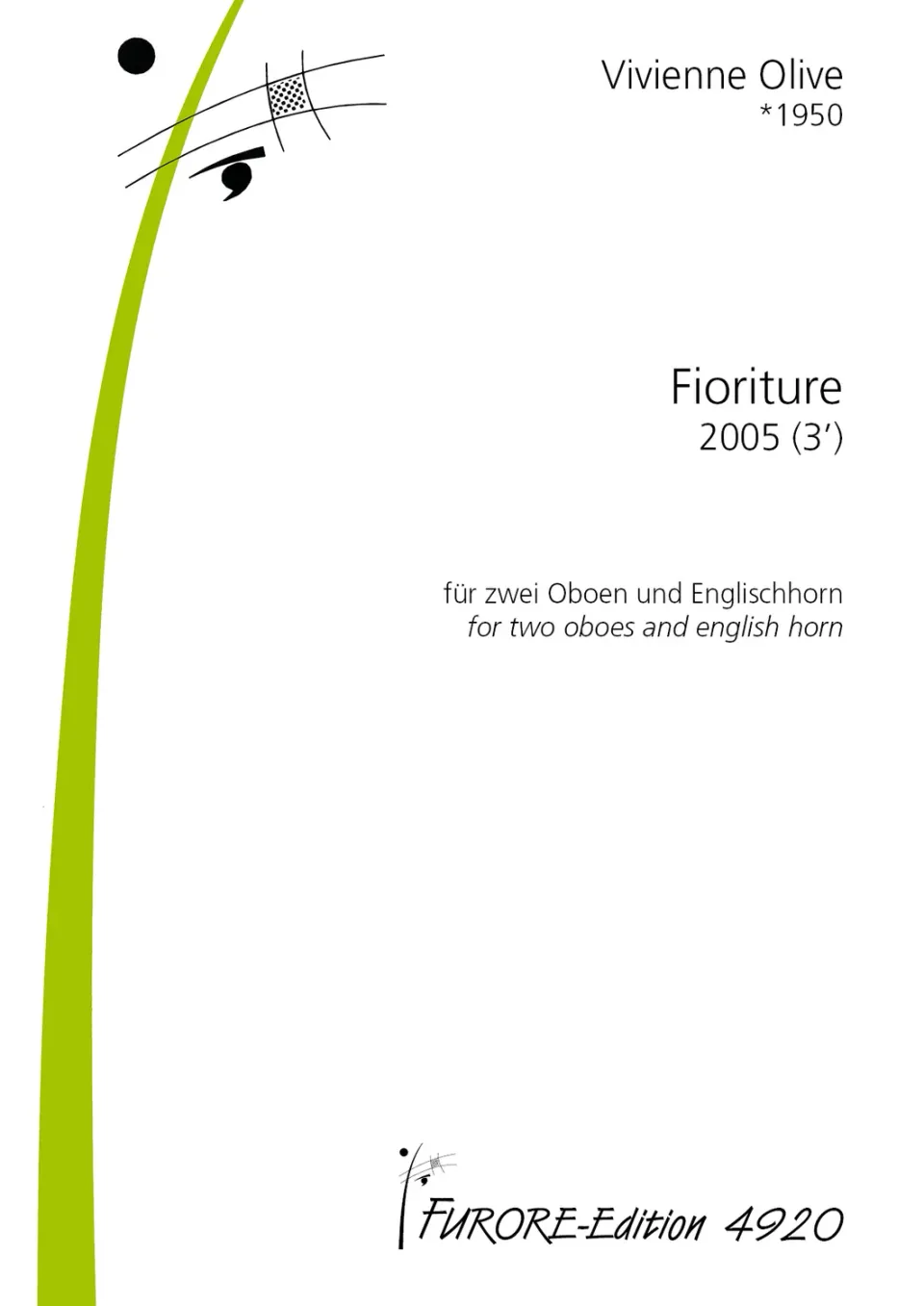 Furore Edition Fioriture Partitur und Stimmen für 2 Oboen und Englischhorn