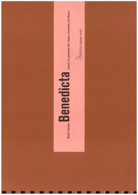 Furore Edition Benedicta Partitur Gemischter Chor Ensemble