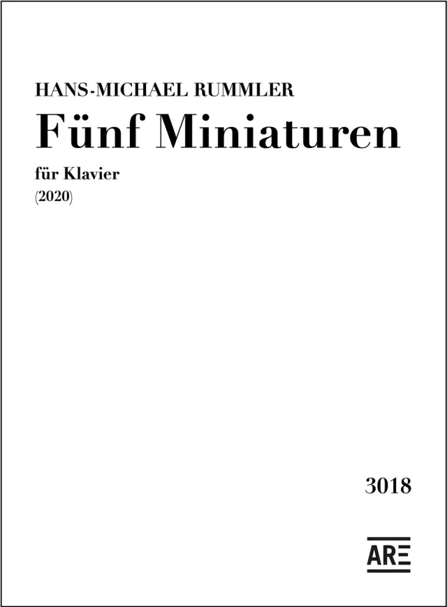 Are Musik Verlag Rummler Fünf Miniaturen Klaviernoten 2020