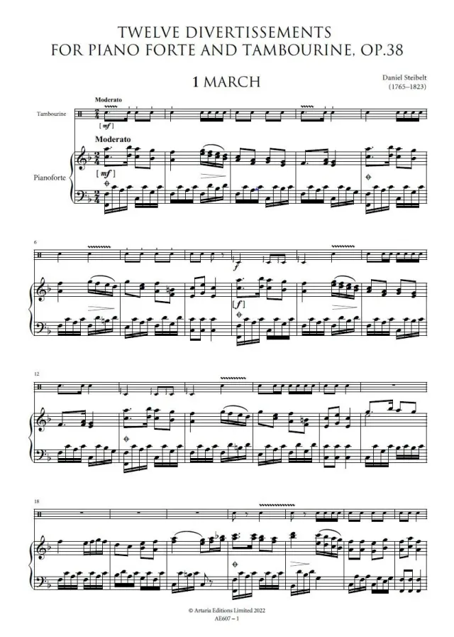 Artaria AE607 Steibelt Divertissements op.38 Noten