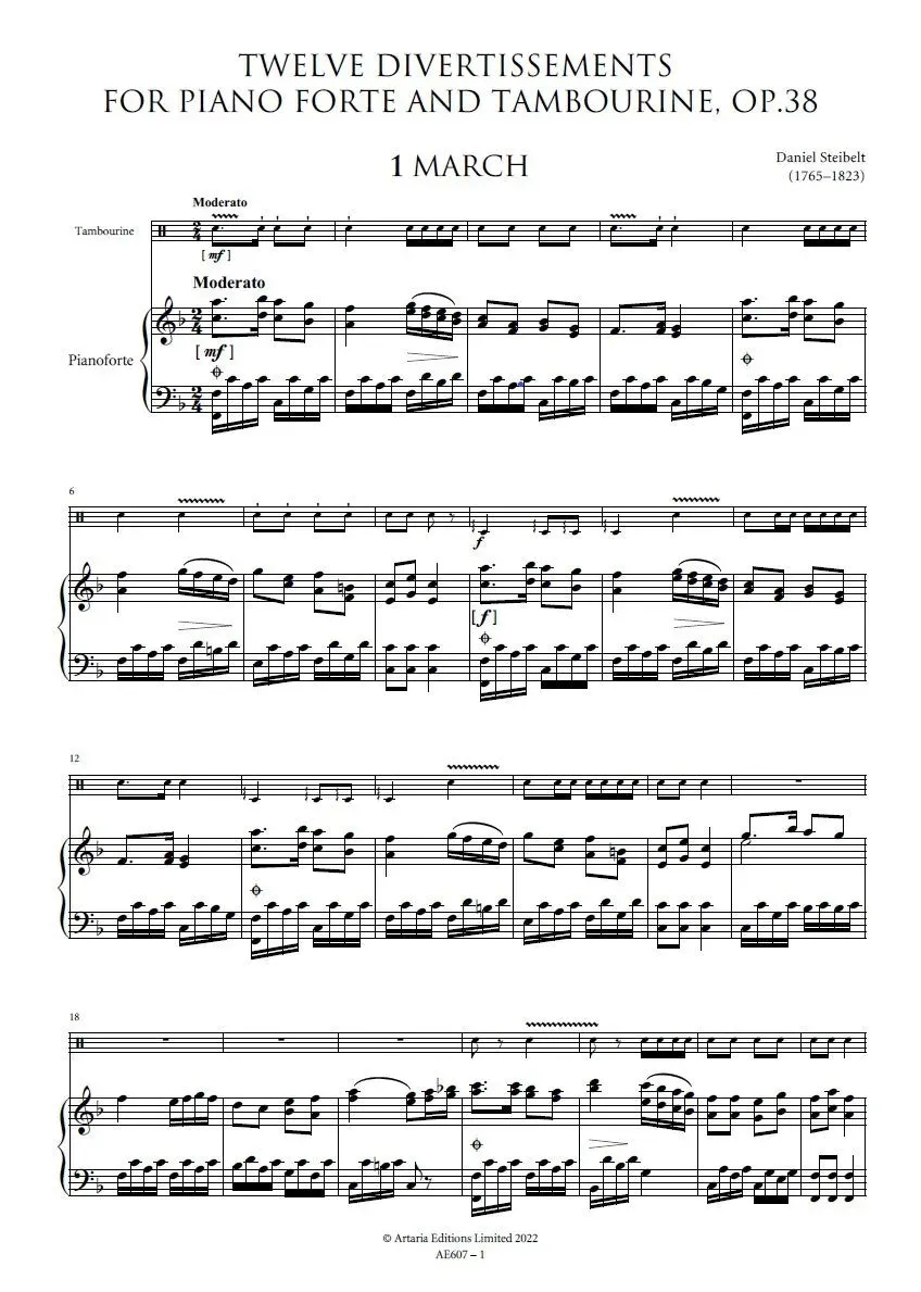 Artaria AE607 Steibelt Divertissements op.38 Noten