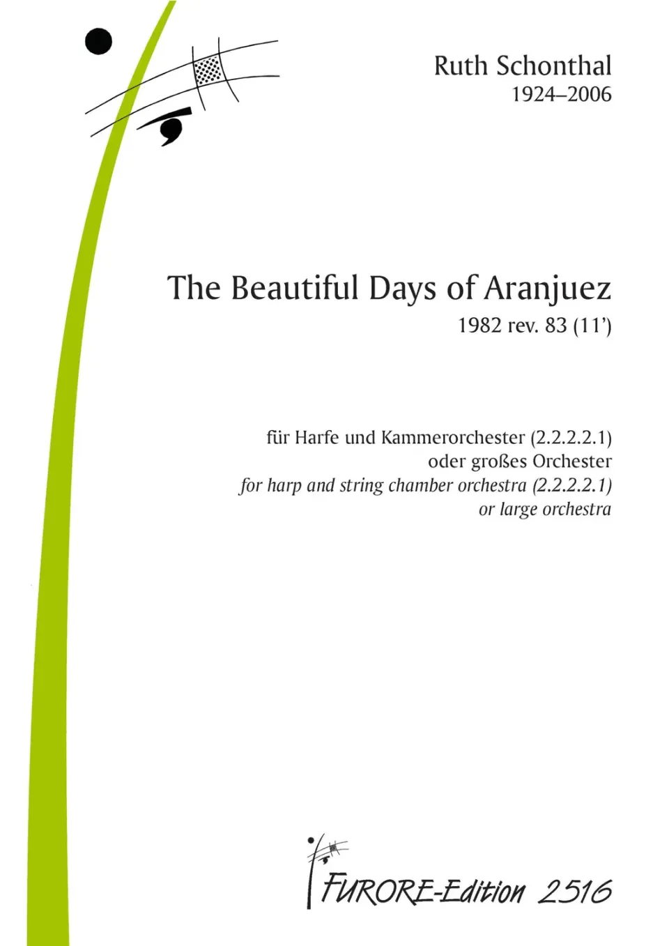Furore Edition The beautiful Days of Aranjuez Partitur Mietmaterial
