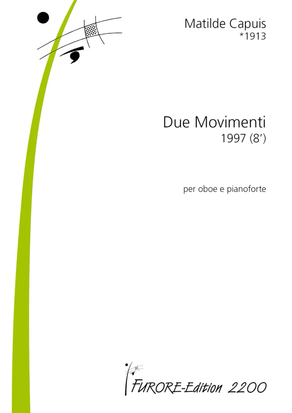 Furore Edition Due Movimenti Noten für Oboe und Klavier