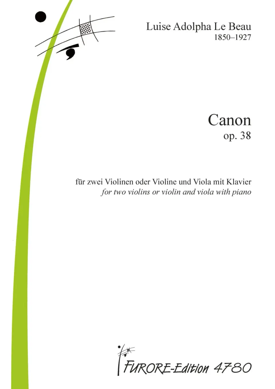 Furore Edition Canon op. 38 Violinduo Klavier mittelschwer