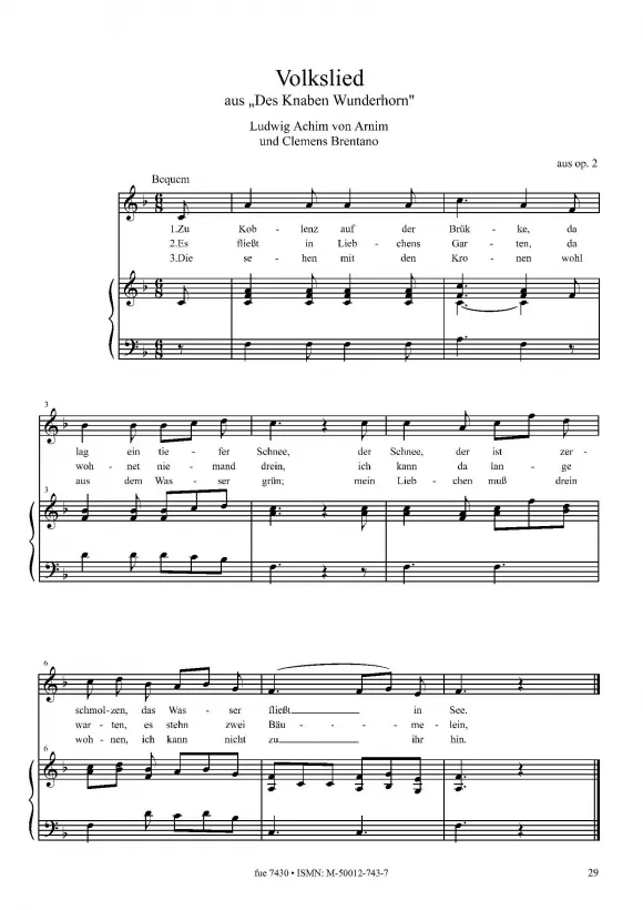 Furore Edition Lieder romantischer Dichter Vol. 1 & 2 Lieder für hohe und tiefe Stimme