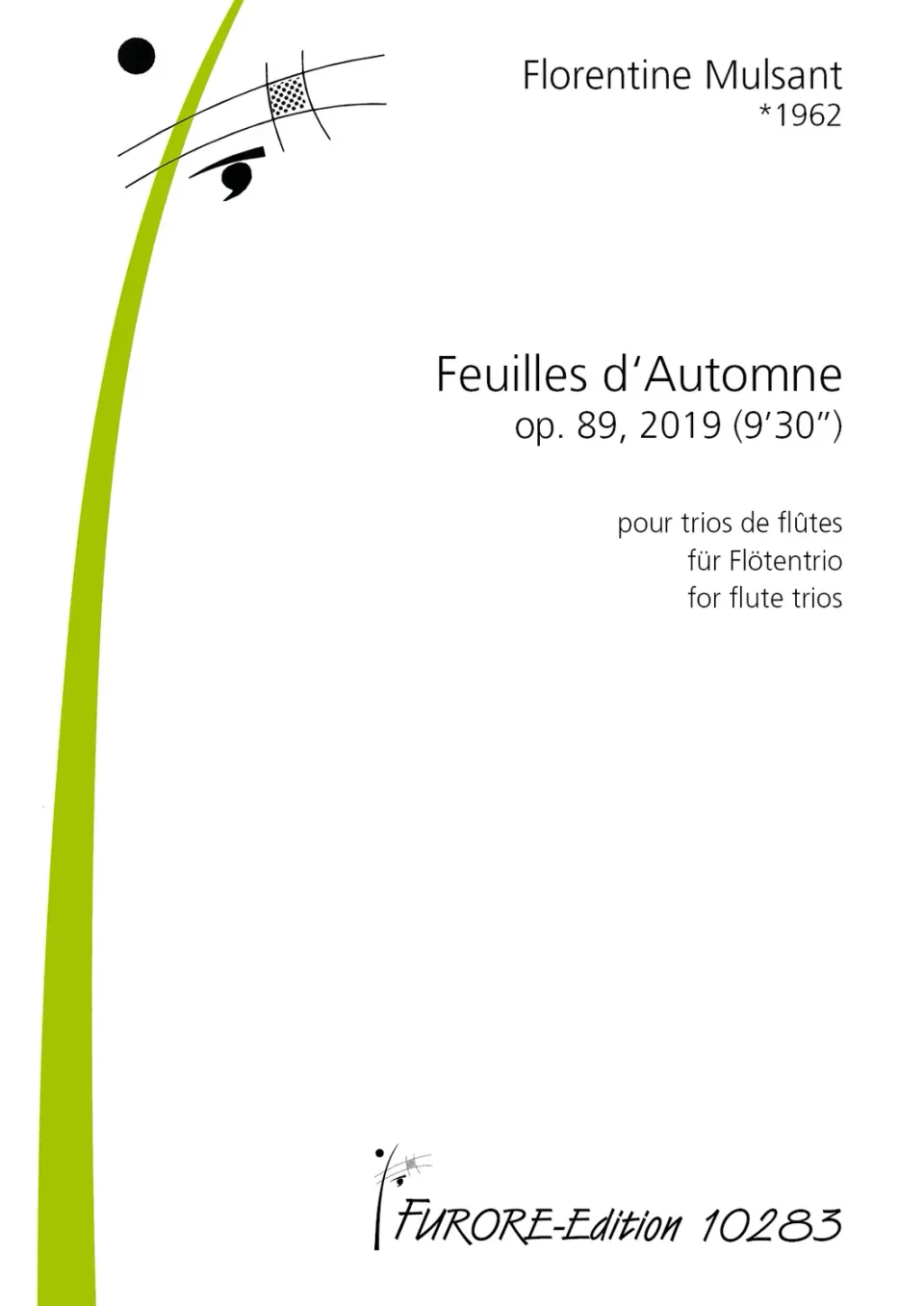 Furore Edition Feuilles d’Automne op. 89 Noten für 3 Flöten