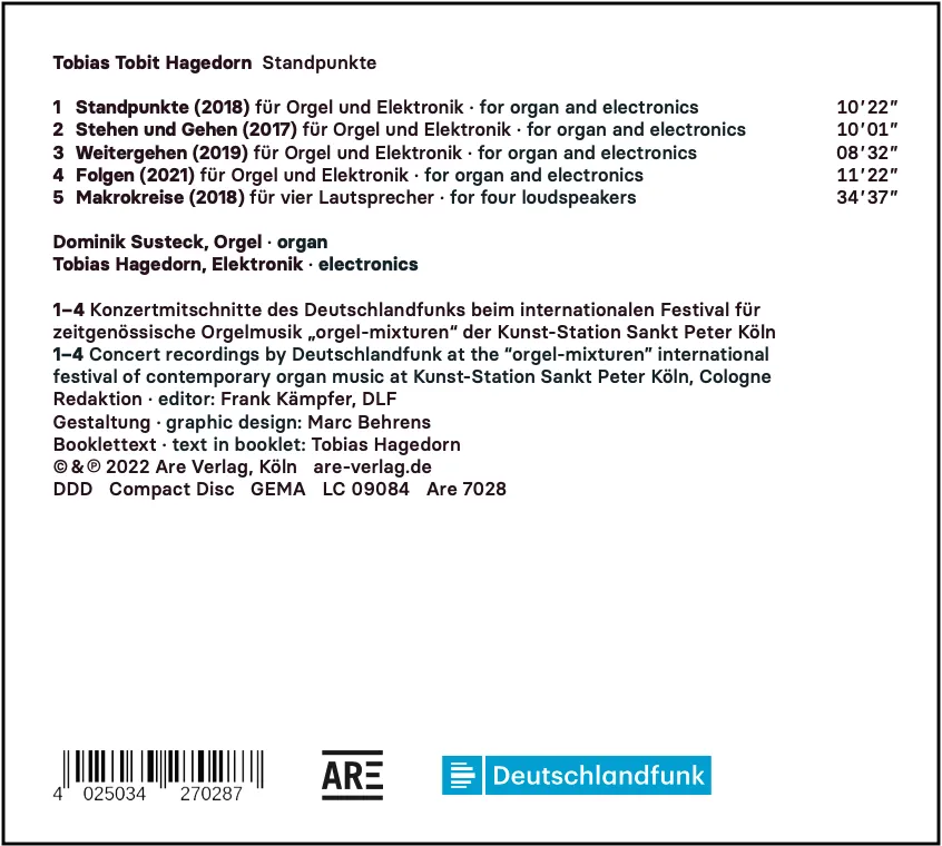 Are Musik Verlag Standpunkte Orgel Elektronik CD