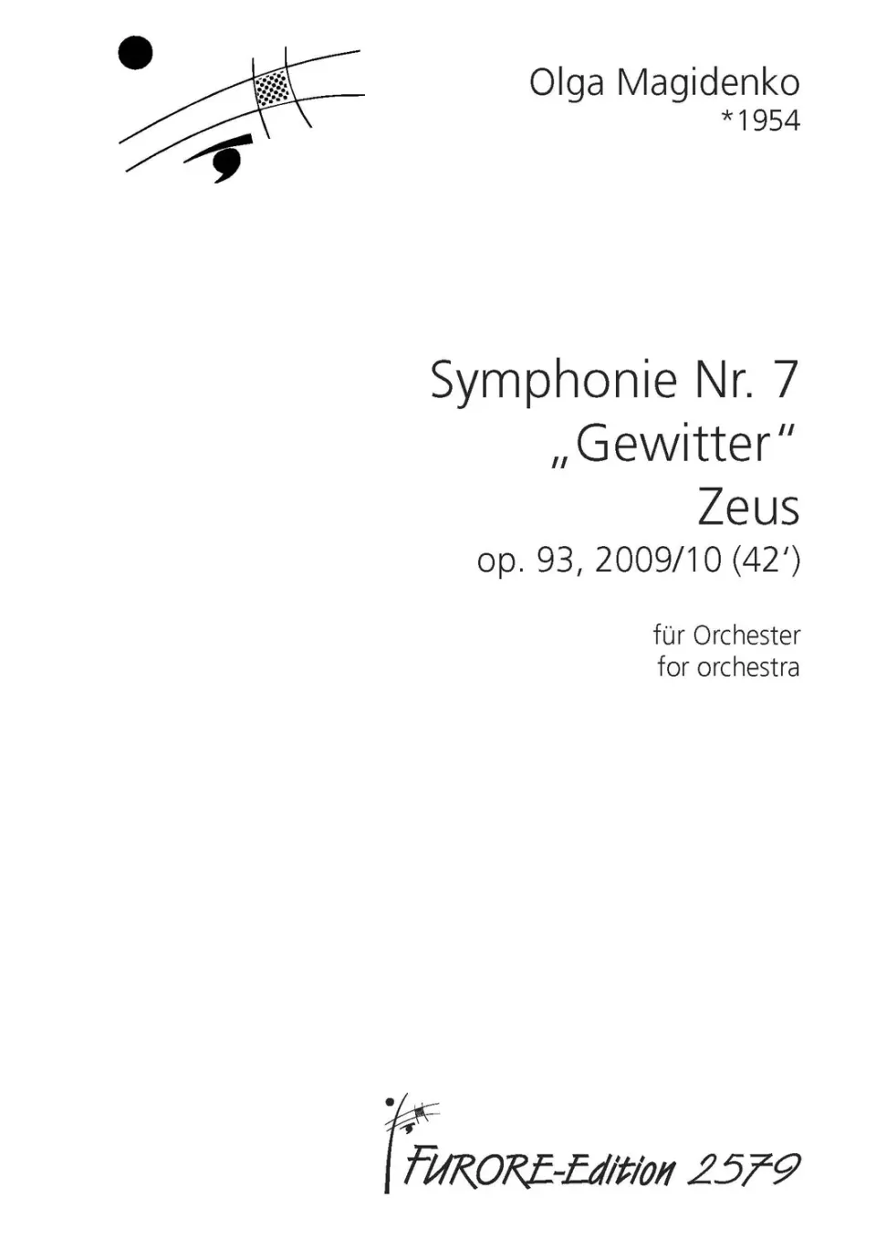 Furore Edition Symphonie Nr.7 (Gewitter) op.93 Partitur