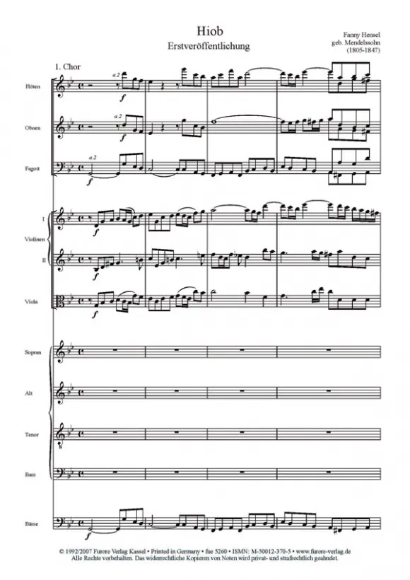 Furore Edition Hiob. Cantata Partitur