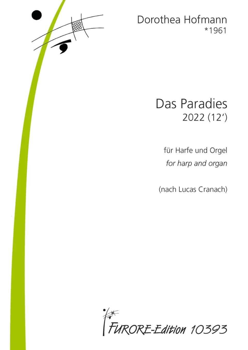 Furore Edition Das Paradies für Harfe und Orgel Partitur