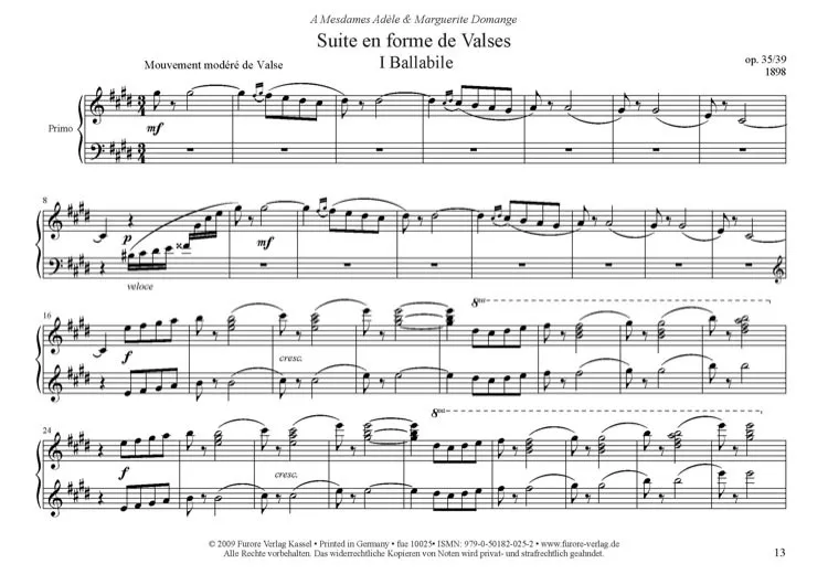 Furore Edition Vol. 08 Pieces à quatre mains B Klaviernoten vierhändig