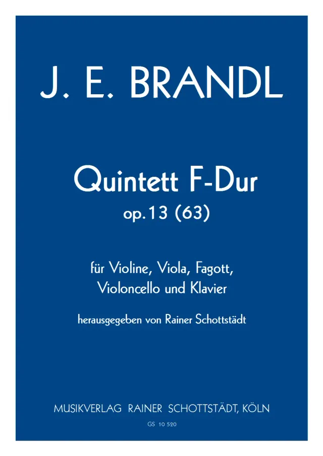 Musikverlag Rainer Schottstädt Quintett F-dur op.63 Noten Klavier