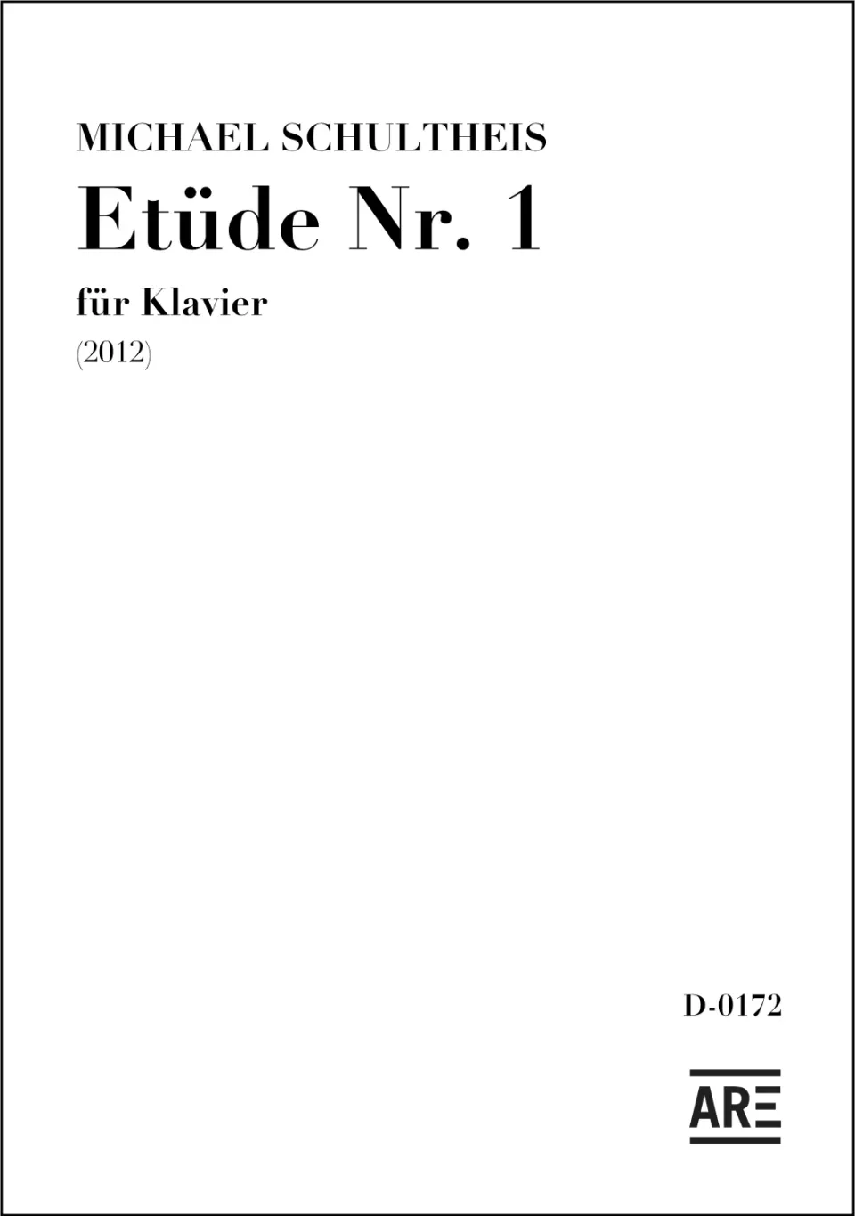 Are Musik Verlag Etüde Nr. 1 Klaviernoten 2 Minuten