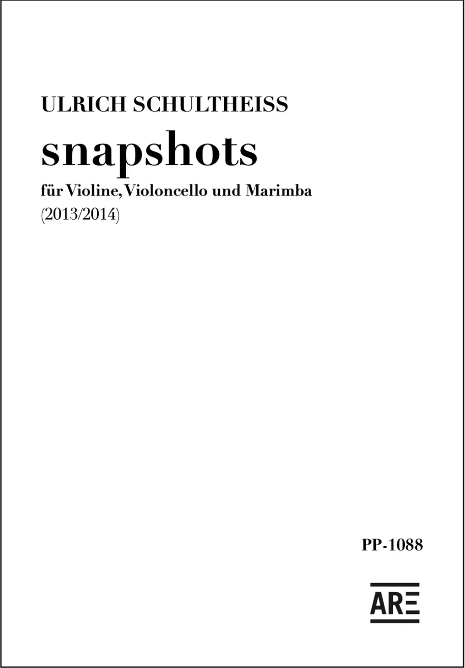 Are Musik Verlag Schultheiss snapshots Trio Noten