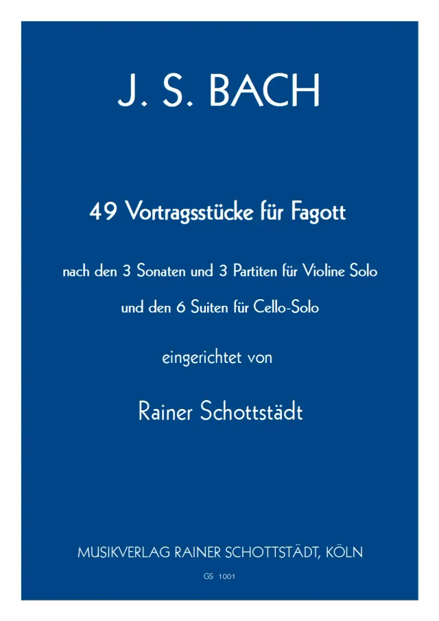 Musikverlag Rainer Schottstädt 49 Vortragsstücke nach Bach Noten